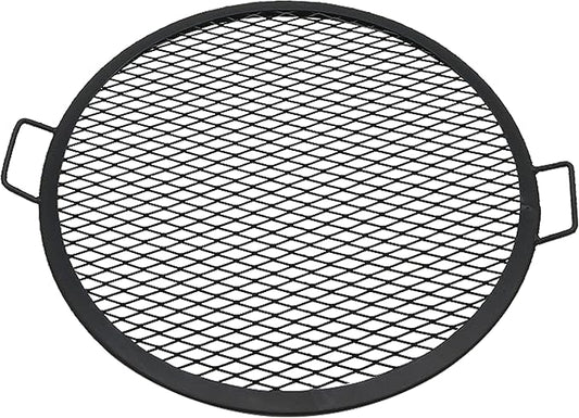 Sunnydaze X-Marks Outdoor Fire Pit Grill Grate for Cooking - Round Fire Pit Grate - Steel Campfire BBQ Grill with Handles - 24-Inch
