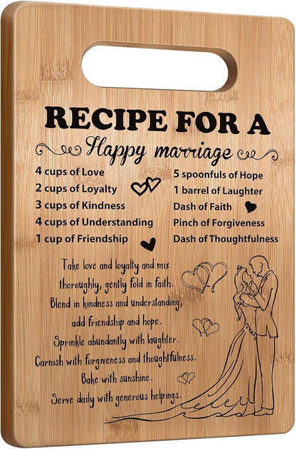 Wedding Gift for Couple 2026, Bridal Shower Gifts for Bride and Groom Engagement, Happy Marriage Cutting Board, Gifts for Wedding Shower, Newlywed Mr and Mrs Gifts Bride to Be Gifts