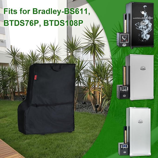 Smoker Cover Fits Bradley Smoker BS611 & BTDS76P 4-Rack Outdoor Natrual Draft Digital Vertical Smoker(Compared to Bradley 990025), Cover Geny Heavy Duty Waterproof Outdoor Cover (26"W x 20"D x 35"H)