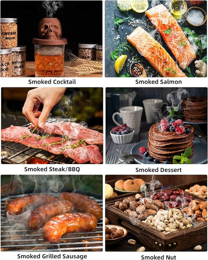 Natural Wood Chips for Cocktail Smoker - 8 Flavors - for Cocktail Parties, Fast-Burning Smoking Chips Compatible with Electric Whiskey Smokers & Smoke Guns, Smoker Accessories Gift Set for Men