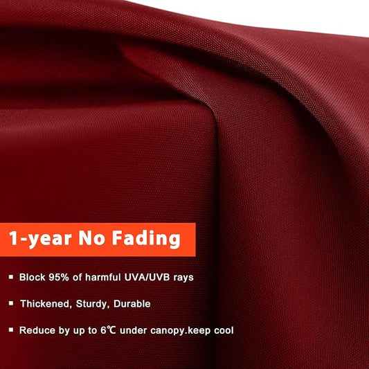 MASTERCANOPY Valance Patio Umbrella 10 ft Replacement Canopy for 8 Ribs-Burgundy Canopy Only