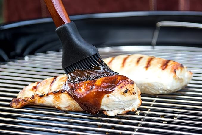 Outset Basting Brush With Rosewood Handle and Removable Silicone Bristles