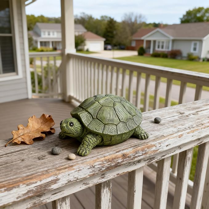 Key Holder Outdoor Waterproof Realistic Turtle Design, Hide a Key Hider with Secret Storage Compartment for Spare Keys, Trinket Box,Mom Gift Resin Spring Garden Ornament for Patio Yard Lawn Home Decor