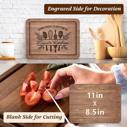 Mimi Gifts for Grandma, Premium Walnut Wood Cutting Board Gifts for Mimi, Mimi Birthday Gifts, Cool Kitchen Gifts for Mimi Grandma Grammy from Grandkids