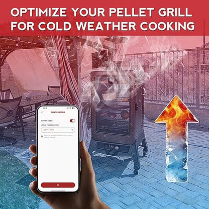 WiFi PID Trapezoid Grill Controller Replacement Compatible with Pit Boss 3, 4, 5 & 7-Series Vertical Pellet Smokers – Smart App Thermostat Board, 130-420°F 1°F Steps, 110v Input