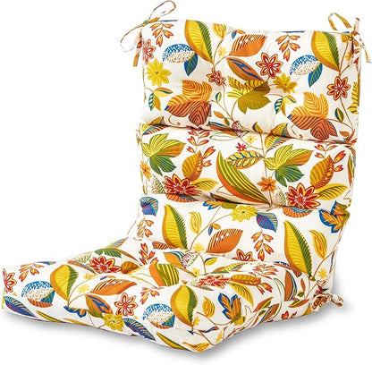 Greendale Home Fashions Outdoor 44 x 22-inch High Back Chair Cushion, Set of 1, Foliage