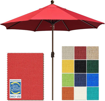 EliteShade USA 10-Year-Non-Fading 10Ft Market Patio Umbrella, UPF 50+ UV Protection Performance Sun Umbrella, Heavy Duty Commercial Grade Outdoor Table Umbrella with Crank, Windproof Vented Top for Garden, Pool, Deck and Outdoor Playsets, No Tilt, Logo...