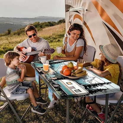 Picnic Table Cover with Bench Covers and Bag, Wooden Camper Waterproof Windproof, Fitted Tablecloth Cover with Elastic Edge, for Indoor & Outdoor, Garden, Camping, 3 Pieces Set, 30x96 Inch