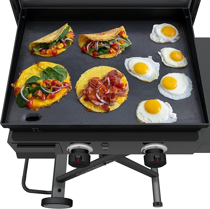 Charbroil 22" Performance Series Folding Cart 2-Burner Portable Propane Gas Griddle, Black - 463711223
