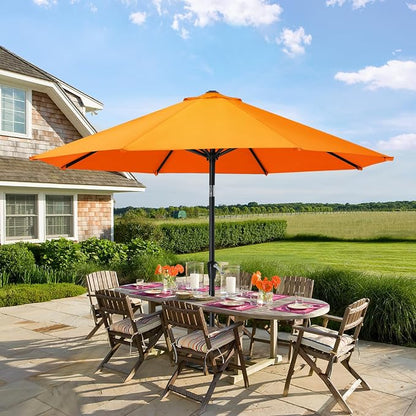 MASTERCANOPY 9ft Patio Umbrella with Tilt & Crank, Orange | 8 sturdy ribs;UV/water resistant;Vent;easy setup;for garden/deck/backyard/pool
