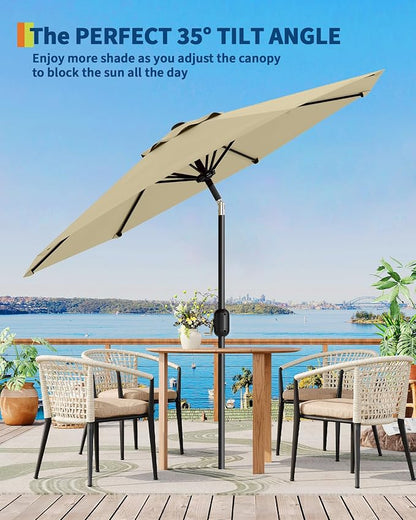 GarveeLife 9 ft Patio Umbrella, Outdoor Table Market Umbrella