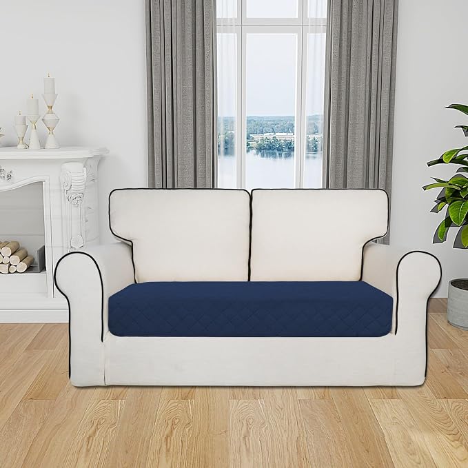 Easy-Going Sectional Couch Covers for Dogs L Shape Sofa Cover Reversible Sofa Slipcover Chaise Lounge Cover Furniture Protector Cover for Pets Dog Cat (30 x 50 inches, Navy/Ivory) | Navy/Ivory, Soft Sofa Slipcover For Dogs, Fits Left/Right Chaise Loung...