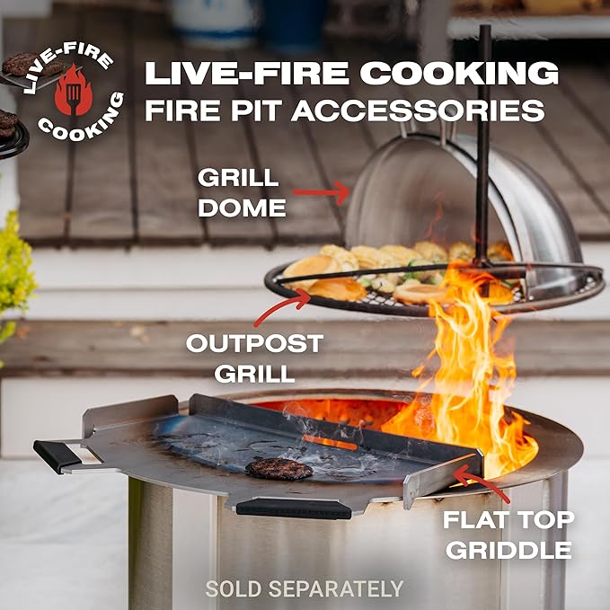Breeo Smokeless Fire Pit (X Series 24, Stainless Steel) | 27.5 inch Smokeless Firepit for Outside | 62 Pounds | Ideal for Families Compatible with Wide Range of Breeo Accessories