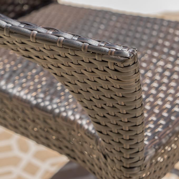 Christopher Knight Home Mirage Outdoor Wicker Stacking Dining Chairs, 4-Pcs Set, Multibrown