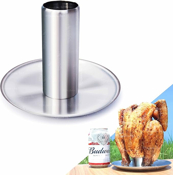 Meykers Beer Can Chicken Stand [New Upgraded] for Grill Smoker Oven | Vertical Beer Butt Chicken Holder Roaster | Made of 304 Stainless Steel Dishwasher Safe | BBQ Rack Barbeque Accessories (1 Pack)
