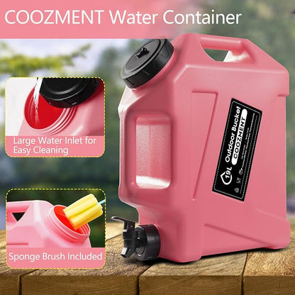 COOZMENT 3.2 Gallon/5 Gallon Water Containers with Spigot, BPA Free Water Jug, Military Green Water Tank, Multifunction Water Storage Containers for Camping Outdoor Hiking,Emergency Storage