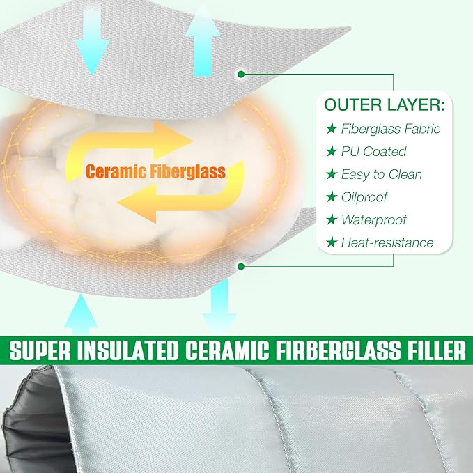 Grill Insulated Blanket for Traeger Woodridge Smoker Cover Thermal Insulation Replacement Parts Insulator Wood Pellet Grills BBQ Winter Accessory