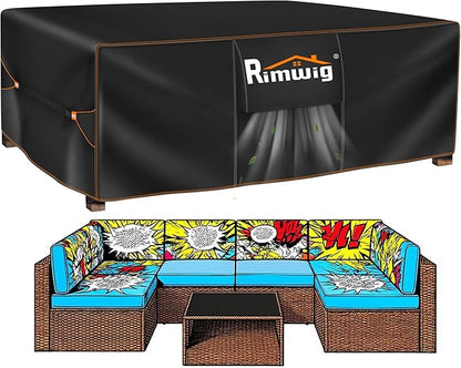 Extra large Patio Furniture Set Covers Waterproof, Outdoor furniture covers clearance, Sectional Sofa Couch Set Covers Winter, Outside Dining Table Chair Set Cover Heavy Duty 126" L x 63" W x 28" H