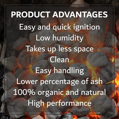 6.5lb Oak & Applewood Charcoal Briquettes - All Natural Wood Charcoal for Grilling - Premium BBQ Briquettes - Quick Light, Pure Hardwood - Long Burning, Rich Smoky Flavor - by Billy Buckskin
