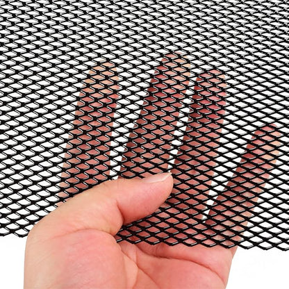 AggAuto Universal 40"x13" Car Grill Mesh 4x8mm Rhombic Hole Black | Aluminum Alloy Automotive Grille Insert Bumper, One of the Most Multifunctional Shape Grids 100x33cm