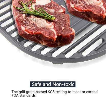 Hongso Matte Cast Iron Cooking Grate for Coleman Roadtrip Swaptop Grills LX LXE LXX, Non-Stick Camping Grill Grid, Half Grate of Coleman Roadtrip Parts, PCB012
