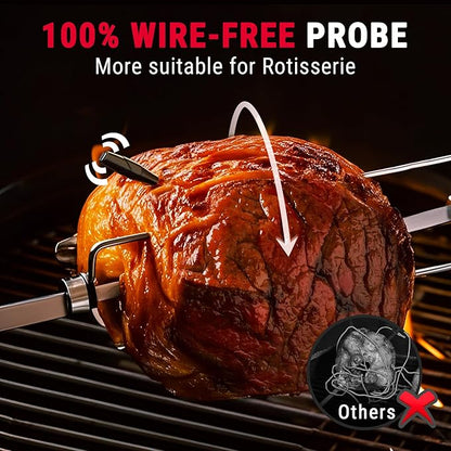 ThermoPro TempSpike 2000FT Wireless Meat Thermometer with 2 Ultra-Thin Meat Probe, Smart Meat Thermometer Digital Wireless for Rotisserie, Smoker, BBQ, Grill and Kitchen Cooking Thermometer