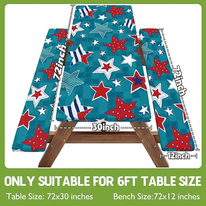 Picnic Table Cover with Bench Covers Camping Essentials Waterproof Windproof Fitted Tables and Seats Set Patio Outdoor Must Haves Stuff Tablecloth Kit Rv Owner Camper Overlanding Activities Gadgets