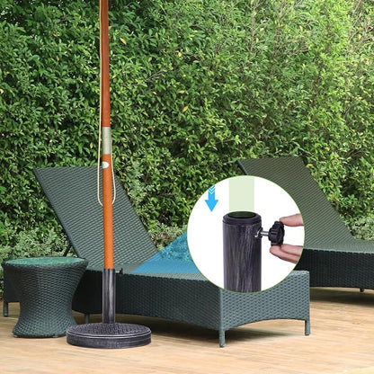 Backyard Expressions 26.5 Lb Umbrella Stand, Patio Umbrella Base, 15 in Diameter