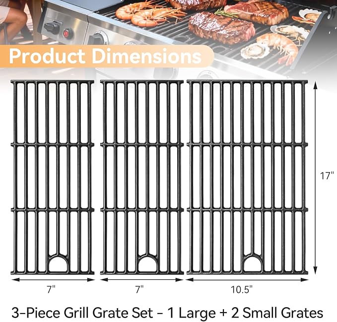463365021 17" Grill Grates for Charbroil Performance 4 Burner 463365522 463366022 463352521 463354021 463350521 Models, Cooking Grates for Char-broil Grill Replacement Parts G426-0004-W1 G426-0005-W1