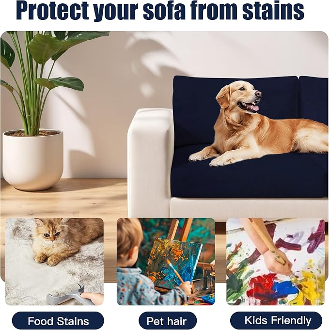 Outdoor Cushion & Pillow Cover Set, 8 Seat Covers + 4 Pillow Covers | Stretch Fit, Replacement, Washable and Reusable Furniture Protectors, Fits most patio furniture cushion covers, Cover Only