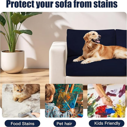 Outdoor Cushion & Pillow Cover Set, 8 Seat Covers + 4 Pillow Covers | Stretch Fit, Replacement, Washable and Reusable Furniture Protectors, Fits most patio furniture cushion covers, Cover Only