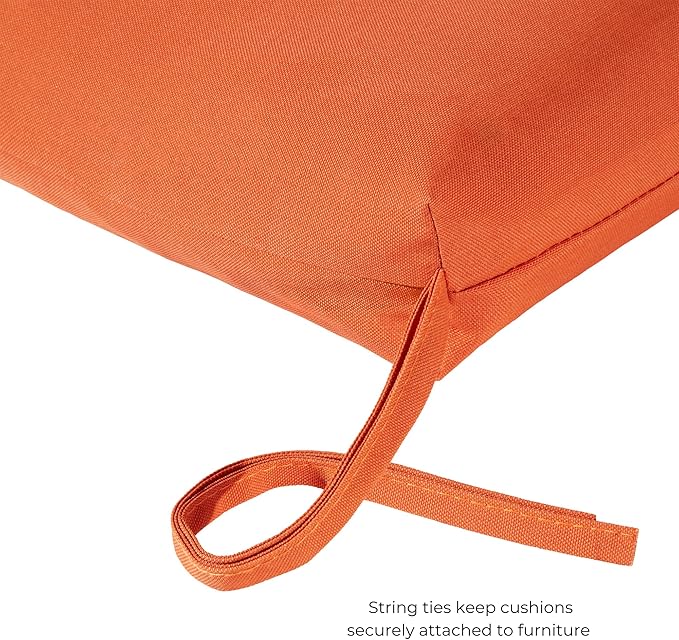 Modern Outdoor Chaise Lounge Cushion with Ties – Durable Polyester Fabric, Channel-Filled Polyfiber Insert, Removable Zippered Cover, Rust