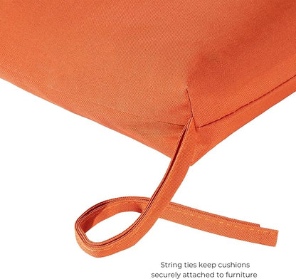 Modern Outdoor Chaise Lounge Cushion with Ties – Durable Polyester Fabric, Channel-Filled Polyfiber Insert, Removable Zippered Cover, Rust