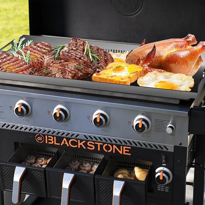 New Upgrade 36 Inch Griddle Top for Blackstone 36" Flat Top Grill 1560 1818 1825 1820 1803, Gas Griddle Replacement Parts with Rear Grease System for Most Blackstone 36" Flat Top Grill