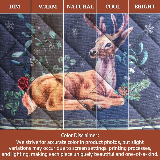 Maison d' Hermine Pot Holders 100% Cotton Potholders (8" x 8", Pack of 2) | Heat Resistant Hot Pads with Loop BBQ Cooking Baking Hotel Kitchen Handling Hot Pans Thanksgiving Christmas - Christmas Joy