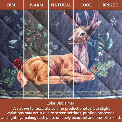Maison d' Hermine Pot Holders 100% Cotton Potholders (8" x 8", Pack of 1) | Heat Resistant Hot Pads with Loop BBQ Cooking Baking Hotel Kitchen Handling Hot Pans Thanksgiving Christmas - Christmas Joy