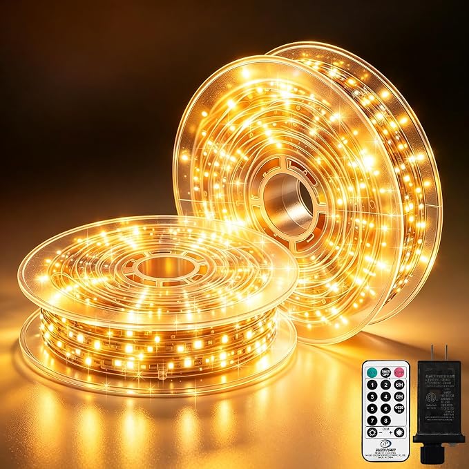2 Pack 450 LED Fairy Lights Plug in 2 x 88FT Total 176FT Silver Wire Twinkle String Light with Remote Timer Dimmable Waterproof Copper Wire Lights for Bedroom Patio Garden Tree Wedding Christmas Decor