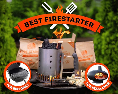 Fire Starters XXL 120 pcs - Firelighters for Indoor and Outdoor Use, Compatible with Solo Stove, Green Egg and Other firepits and BBQs - Box of 100% Waterproof Firestarters (Pack of 2)