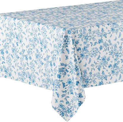 Exquisite 66% Thicker Floral Plastic Tablecloth Rectangle 54x108 Inch 12 Pack - Botanical Disposable Summer Table Cloth Tea Party Decorations - Greenery Table Cover Bridal Shower Wedding Spring