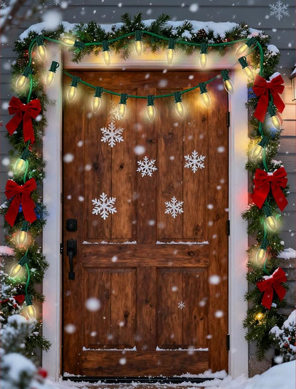 C7 Clear Christmas String Lights, 26Ft Vintage Christmas Decoration with 27 5W Clear Glass Incandescent Bulbs, Hanging Outdoor String Lights for Holiday Party Patio Roofline Wedding Xmas Decor