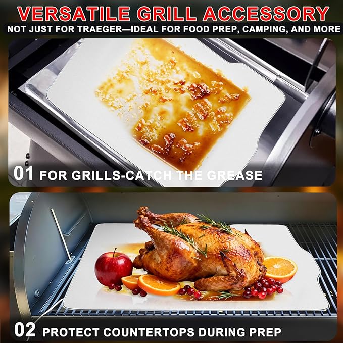 6 Packs BAC506 Drip Tray Liners for Traeger Ironwood 650 Series Grills, Heat-Resistant Foil Liners for Traeger Pellet Smoker Grill Accessories, Aluminum Tray for Catching Grease 22" x 15.5"