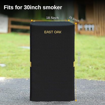 East Oak 30-Inch Electric Smoker Cover for Outside with Vents, Heavy Duty 600D PVC Waterproof UV-Resistant Smoker Grill Cover, Vertical Smoker Cover with Straps and Buckle for Convenient Storage