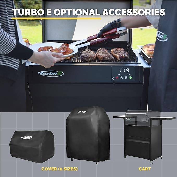 Turbo E Sport Compact Electric Grill, 1700W Infrared, Digital Display with Probe, Apartment Friendly