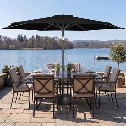 10 ft Patio Umbrella Outdoor with Push Button Tilt, Black | UV Protection, Waterproof, Large Porch Deck Umbrella for Pool, Table, Garden, Backyard, Provides Shade