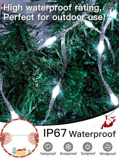 Christmas Lights Outdoor, 1000LED 328FT Christmas Tree Lights IP67 Waterproof, Plug in Fairy Lights with Remote 8 Modes Timer, Xmas Light for Outside Indoor House Holiday Decor(Cool White)