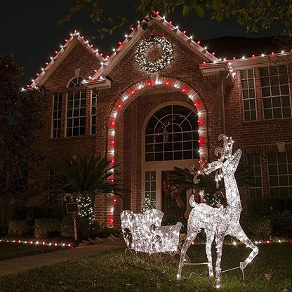Dazzle Bright C9 Christmas String Lights, 100 LED 66 FT Waterproof Connectable Green Wire Fairy Lights, Christmas Lights for Indoor Outdoor Home Garden Yard Xmas Tree House Decorations (Red and White)
