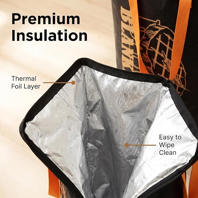 BBQ Meat Blanket Grilling Meat Insulated Resting Bag Controlling Heat Loss and Moisture Retention Keep Warm Tender and Juicy 21in Wide Mouth Reusable Family Outdoor Perfect BBQ Camping (21in Black)