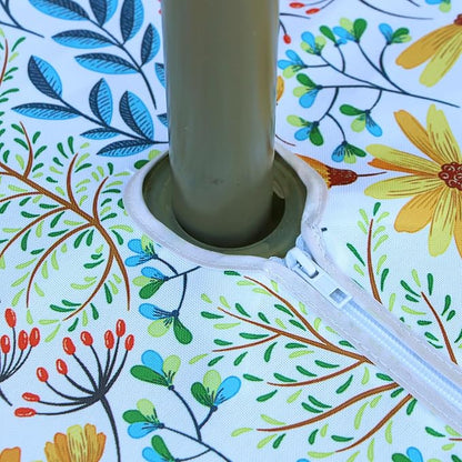 EHouseHome Outdoor Indoor 70inch Round Tablecloth with Umbrella Hole and Zipper, Waterproof Zippered Patio Cloths, Spring/Summer Table Covers for Backyard Circular Table/BBQs/Picnic