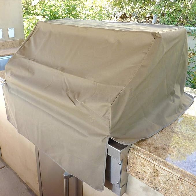 Formosa Covers Built-in BBQ Grill Head Cover Fits Fire Magic 45 Inch, Heavy-Duty Waterproof Taupe Polyester Outdoor Island Guard
