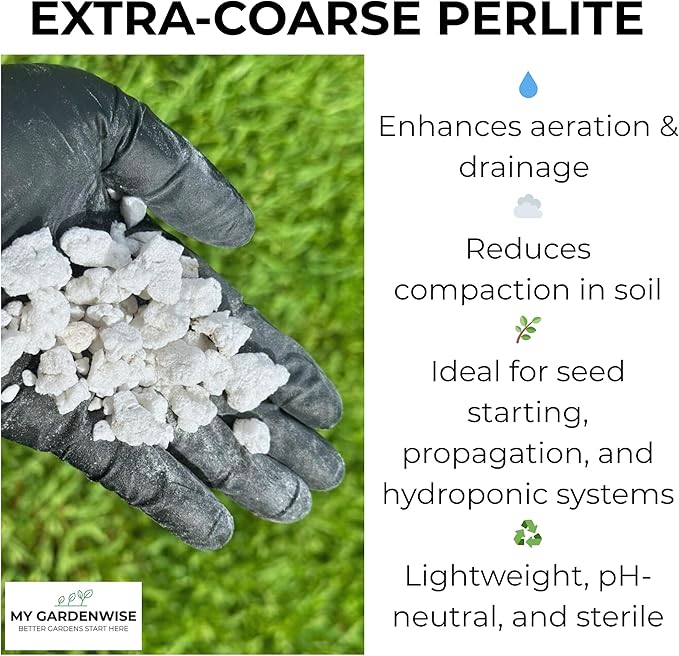GARDENWISE Perlite for Plants, Extra Coarse Grade 4 Horticultural Perlite, Organic Perlite for Gardening Indoor & Outdoor, Made in USA (20 quarts)
